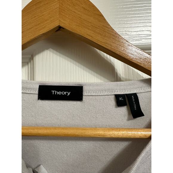 Theory Essence henley anemone milano Men's grey long‎ sleeve tee size XL - Picture 3 of 5